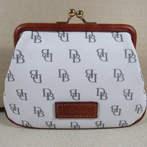Dooney & Bourke Gretta Large Framed Purse, Bone, Leather Trim